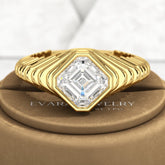 1.50 Carat Asscher Cut Diamond Chunky Bombe Ring - Evara Jewelry LLC