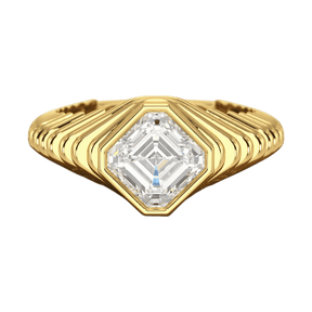 1.50 Carat Asscher Cut Diamond Chunky Bombe Ring - Evara Jewelry LLC