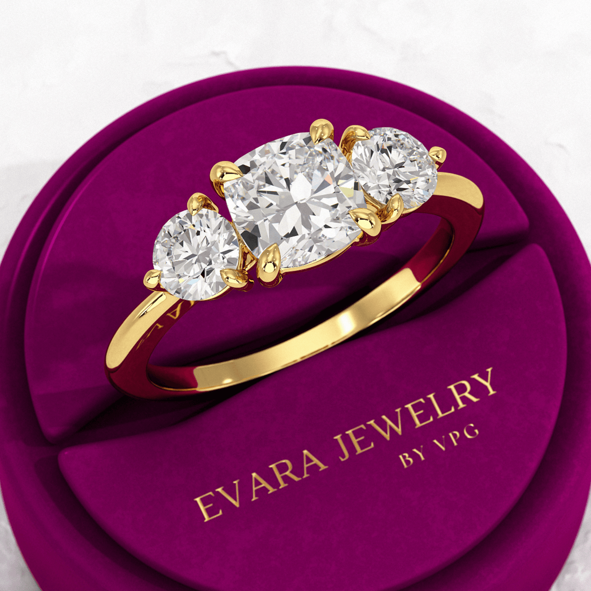 1.50 Carat Cushion Cut Diamond Engagement Ring - Evara Jewelry LLC
