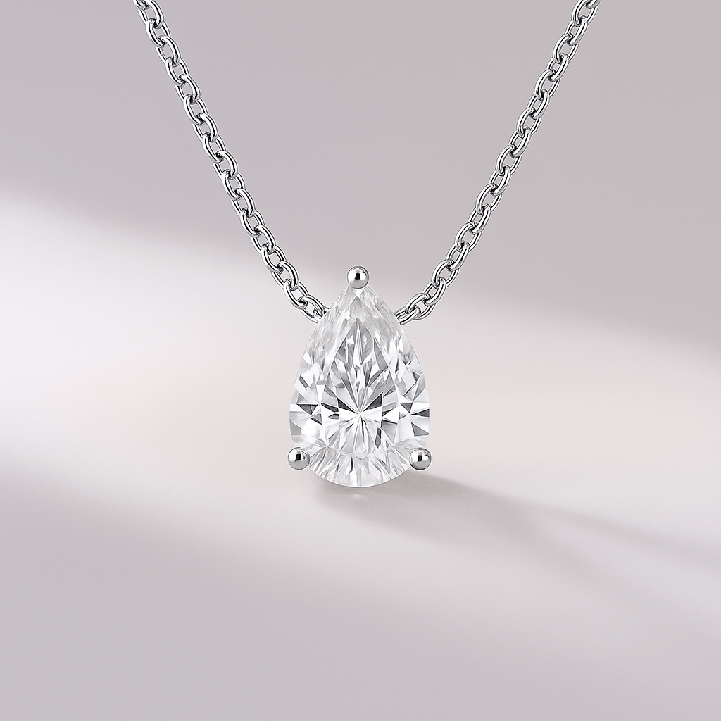 1.50 Carat Dainty Pear Diamond Pendant Necklace for Women - Evara Jewelry LLC