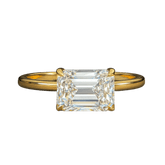 1.50 Carat East West Emerald Cut Wedding Ring - Evara Jewelry LLC