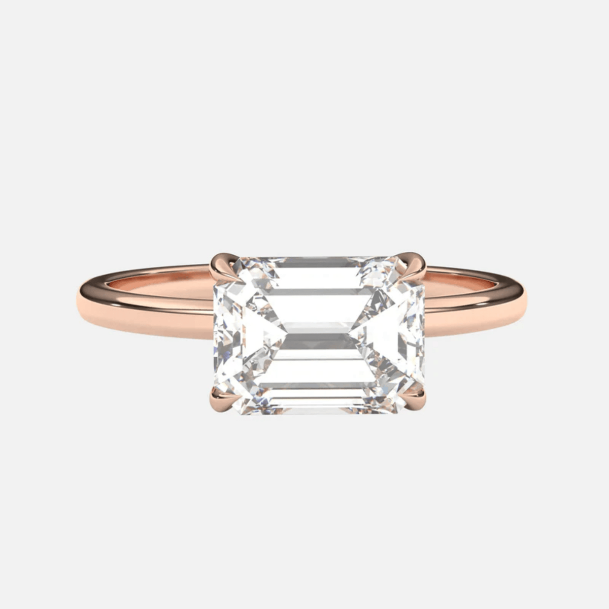 1.50 Carat East West Emerald Cut Wedding Ring - Evara Jewelry LLC