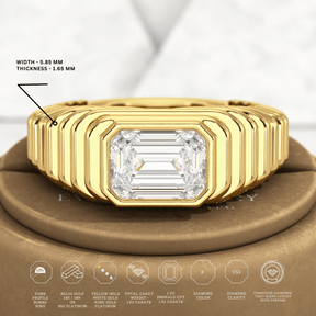 1.50 Carat Emerald Cut Diamond Chunky Bombe Ring - Evara Jewelry LLC