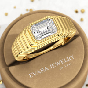 1.50 Carat Emerald Cut Diamond Chunky Bombe Ring - Evara Jewelry LLC