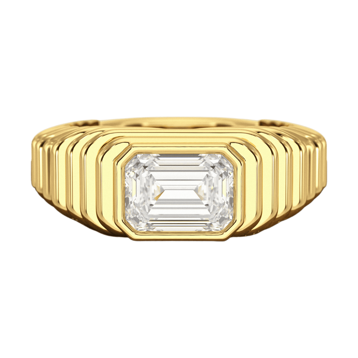 1.50 Carat Emerald Cut Diamond Chunky Bombe Ring - Evara Jewelry LLC