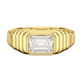 1.50 Carat Emerald Cut Diamond Chunky Bombe Ring - Evara Jewelry LLC