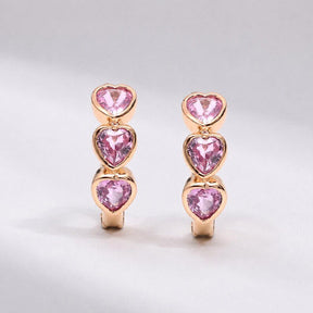 1.50 Carat Heart Cut Natural Sapphire Hoop Earrings: 14K Yellow Gold, Present for Her - Evara Jewelry LLC