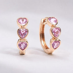 1.50 Carat Heart Cut Natural Sapphire Hoop Earrings: 14K Yellow Gold, Present for Her - Evara Jewelry LLC