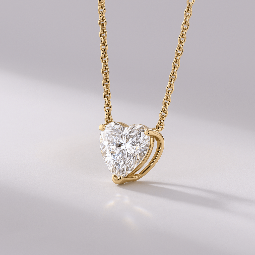 1.50 Carat Heart Shape Diamond Pendant Necklace for Women - Evara Jewelry LLC