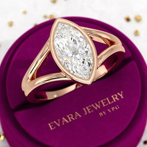 1.50 Carat Marquise Cut Modern Lab Grown Diamond Solitaire Ring - Evara Jewelry LLC