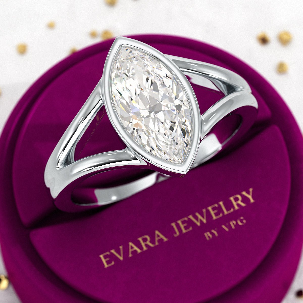 1.50 Carat Marquise Cut Modern Lab Grown Diamond Solitaire Ring - Evara Jewelry LLC