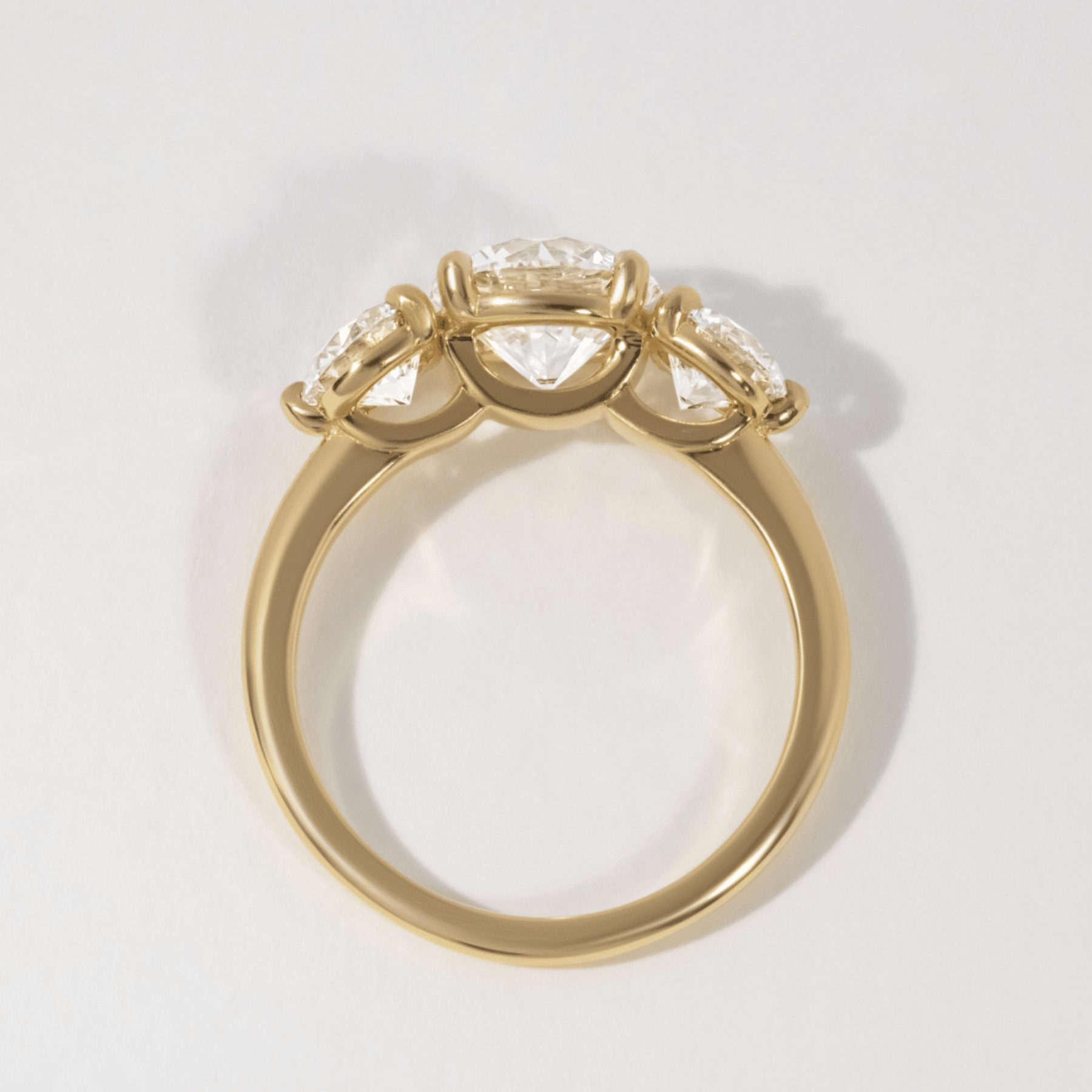 1.50 Carat Oval Diamond Engagement Ring with Half Moon Stones - Evara Jewelry LLC