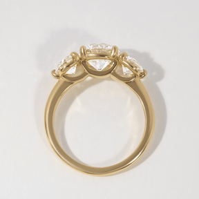 1.50 Carat Oval Diamond Engagement Ring with Half Moon Stones - Evara Jewelry LLC