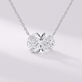 1.50 Carat Oval Diamond Solitaire Pendant Necklace - Evara Jewelry LLC