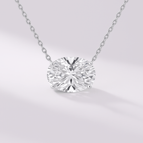 1.50 Carat Oval Diamond Solitaire Pendant Necklace - Evara Jewelry LLC