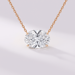 1.50 Carat Oval Diamond Solitaire Pendant Necklace - Evara Jewelry LLC