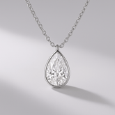 1.50 Carat Pear Cut Diamond Bezel Pendant - Evara Jewelry LLC
