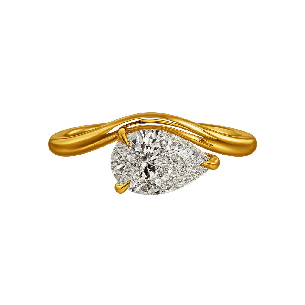 1.50 Carat Pear Cut East West Engagement Ring - Evara Jewelry LLC