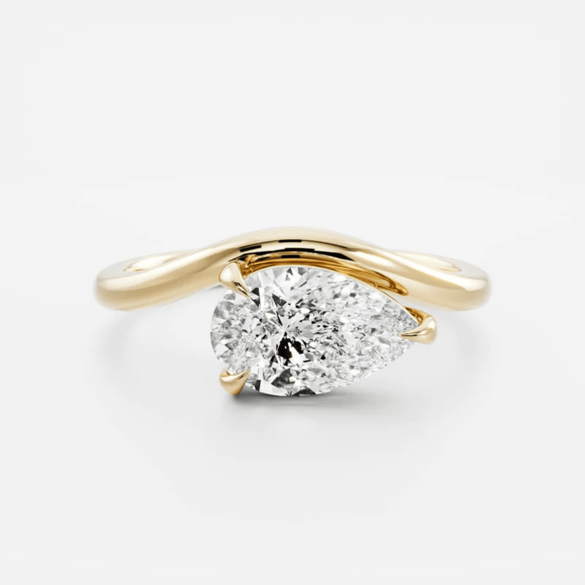 1.50 Carat Pear Cut East West Engagement Ring - Evara Jewelry LLC