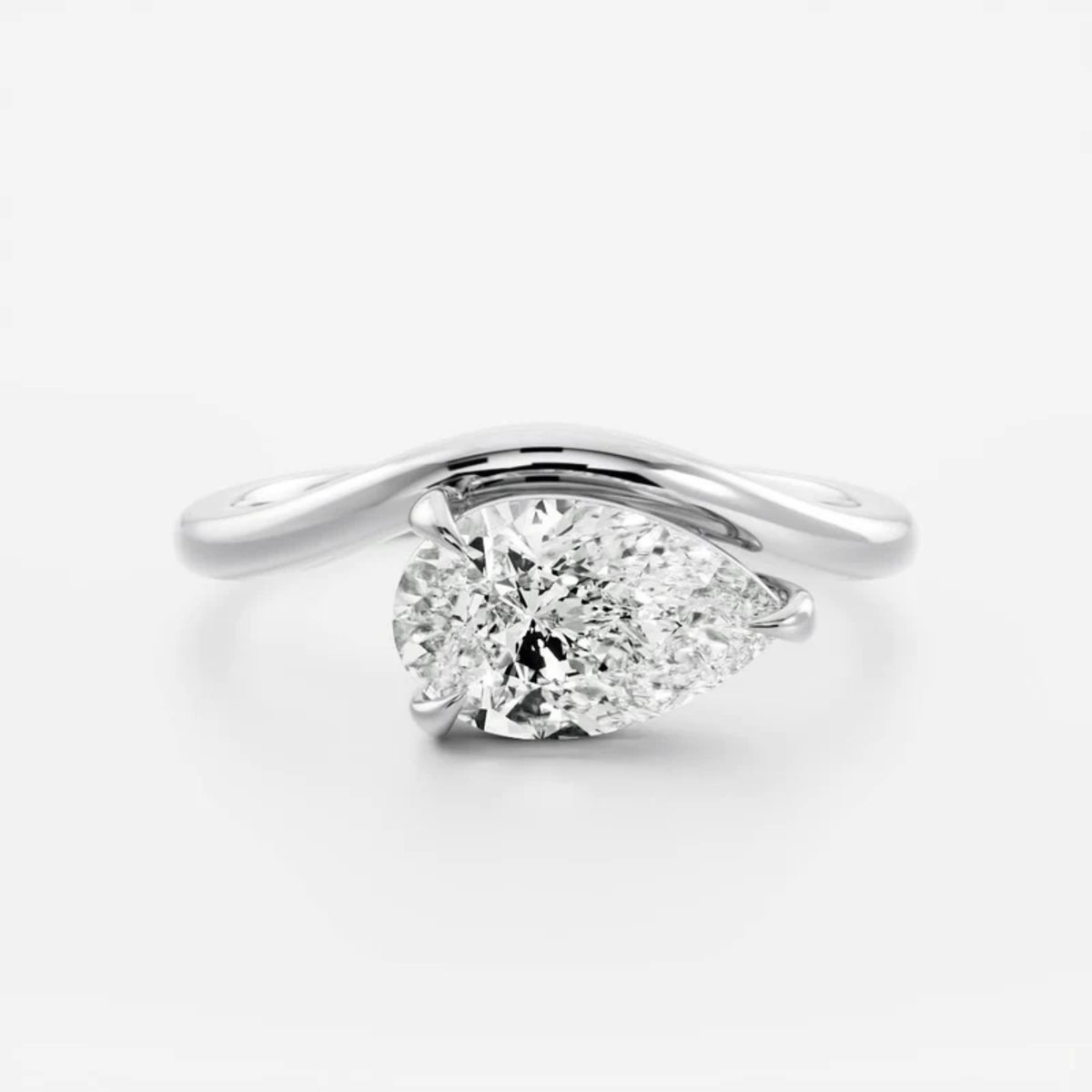 1.50 Carat Pear Cut East West Engagement Ring - Evara Jewelry LLC