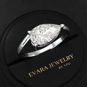 1.50 Carat Pear Cut East West Engagement Ring - Evara Jewelry LLC