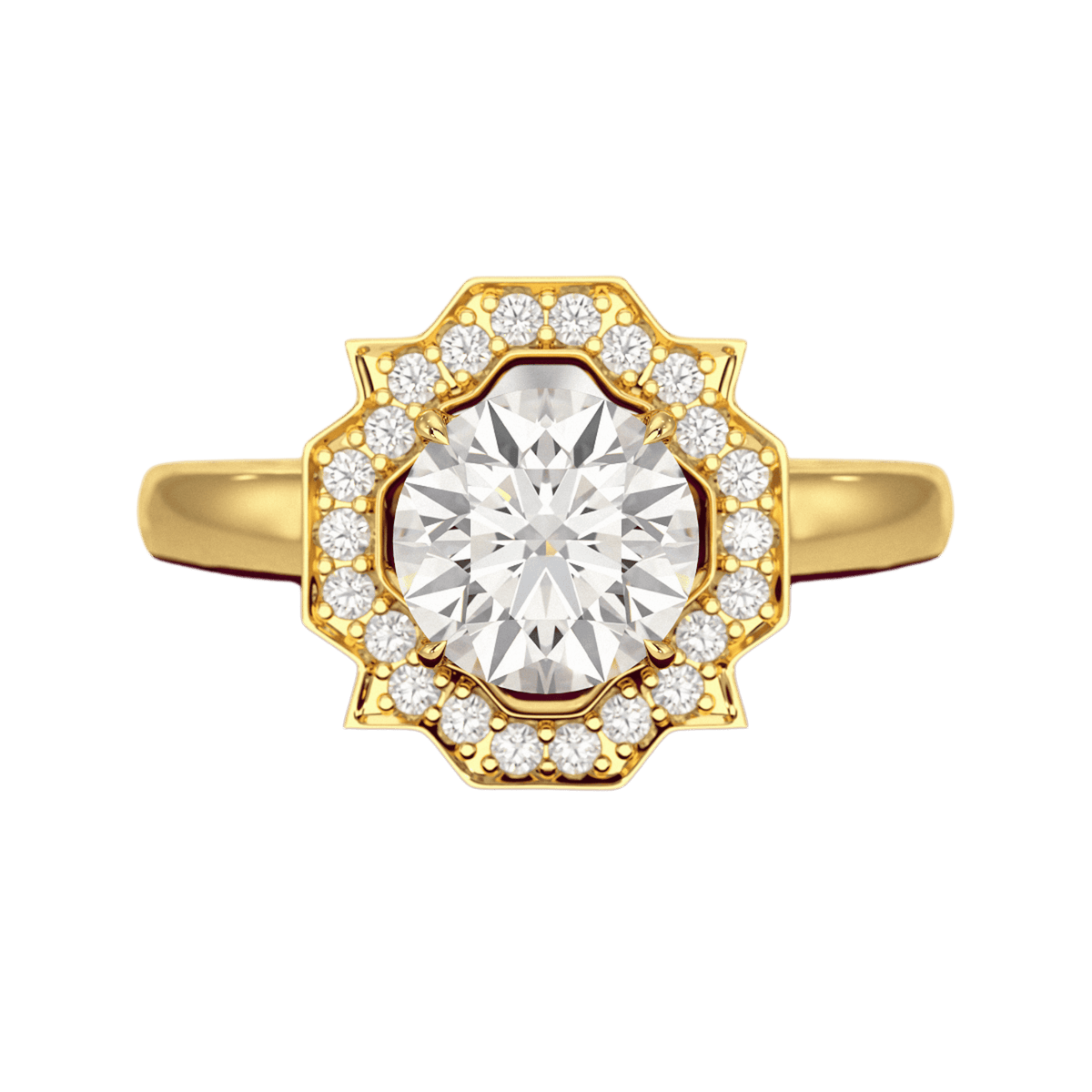 1.50 Carat Round Cut Art Deco Engagement Ring - Evara Jewelry LLC