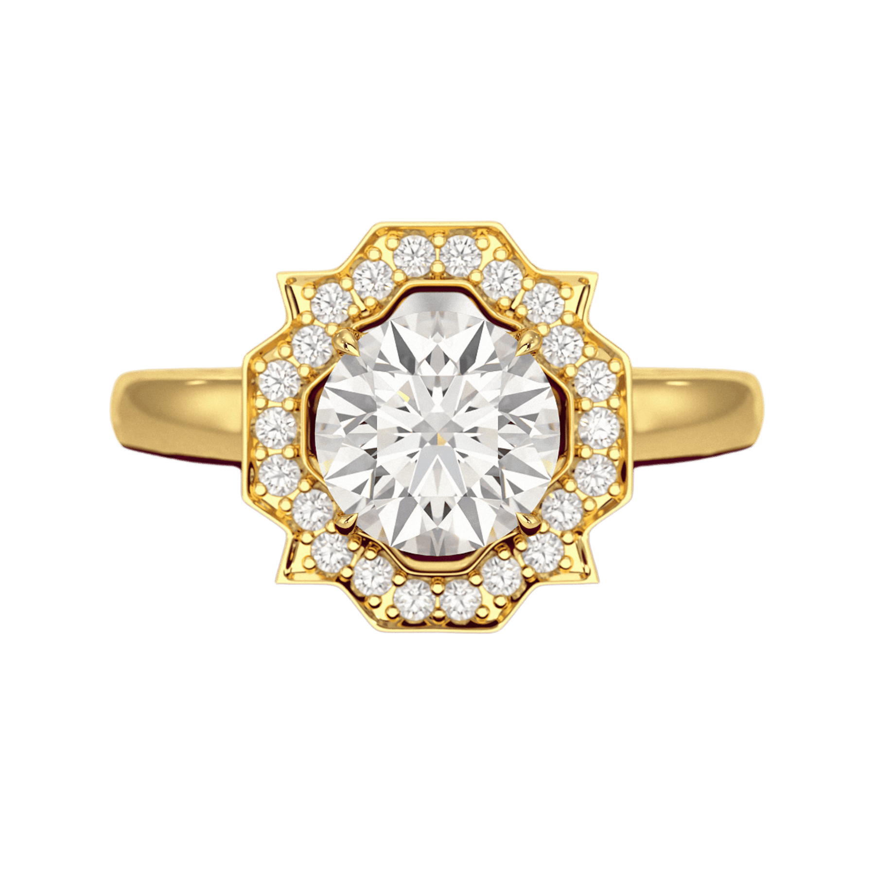 1.50 Carat Round Cut Art Deco Engagement Ring - Evara Jewelry LLC
