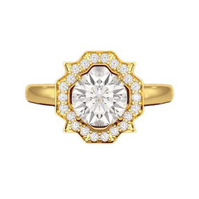 1.50 Carat Round Cut Art Deco Engagement Ring - Evara Jewelry LLC