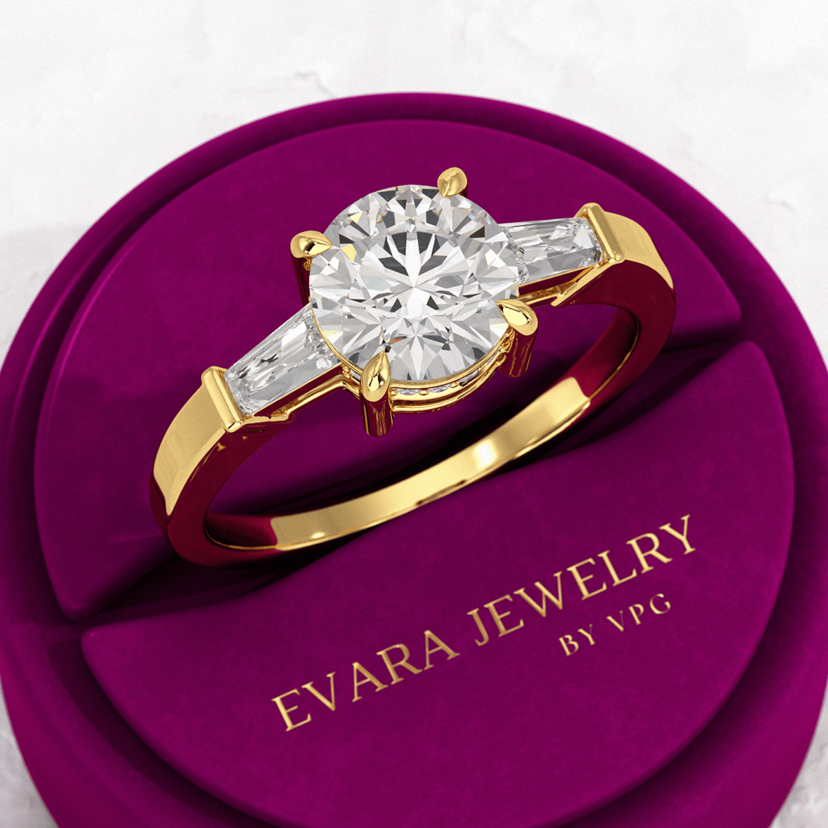 1.50 Carat Round Cut Diamond Engagement Ring - Evara Jewelry LLC