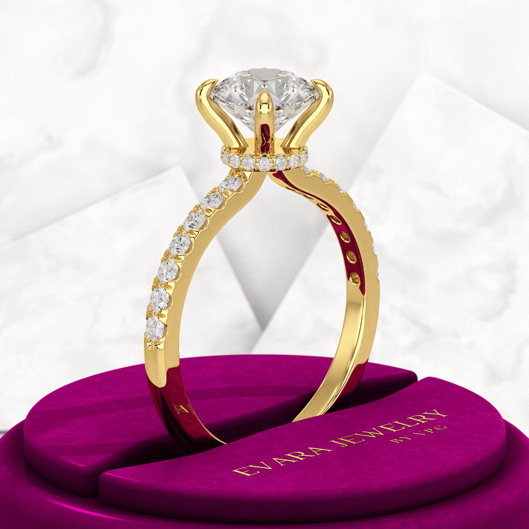 1.50 Carat Round Cut Diamond Engagement Ring - Evara Jewelry LLC