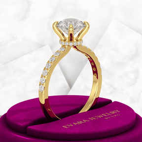 1.50 Carat Round Cut Diamond Engagement Ring - Evara Jewelry LLC