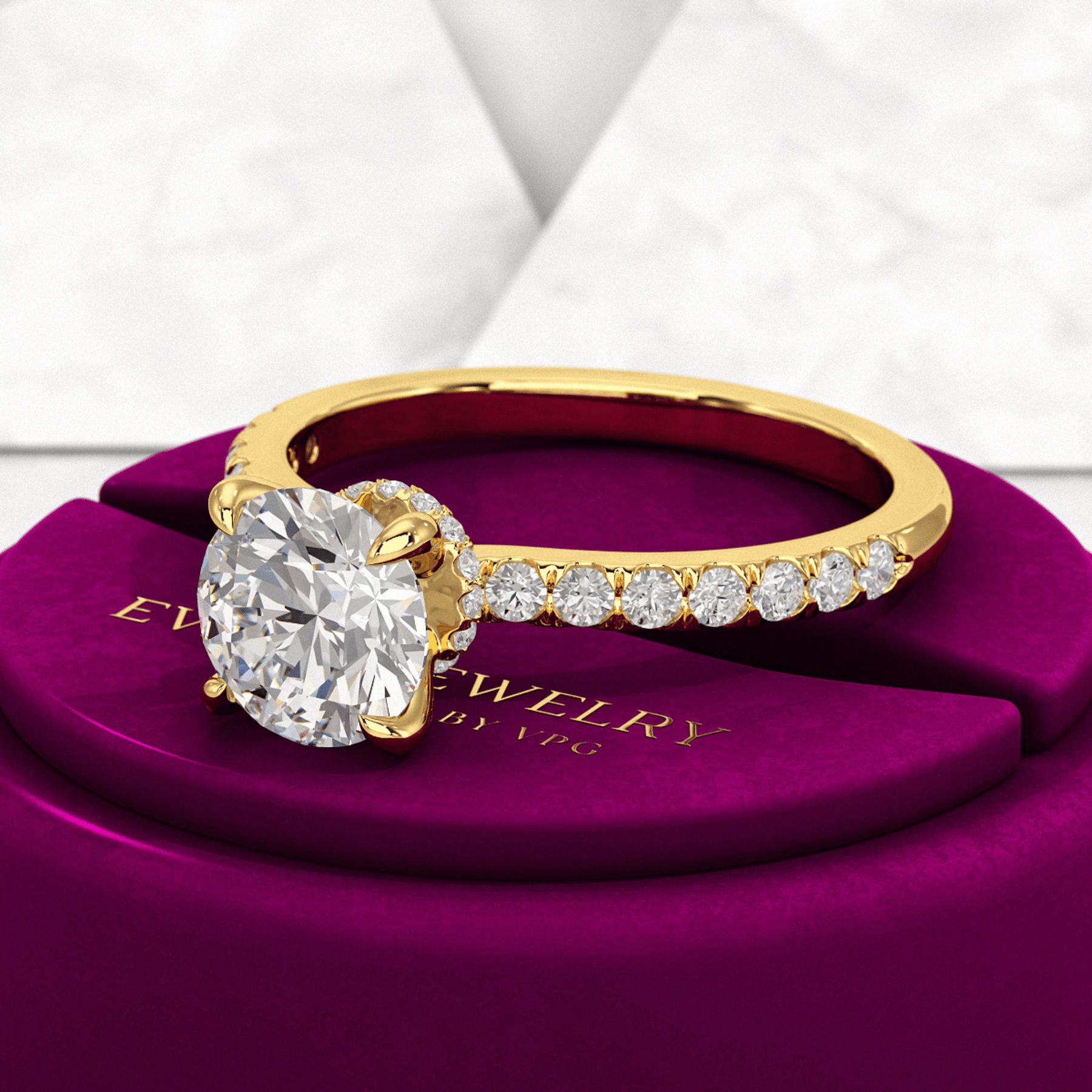 1.50 Carat Round Cut Diamond Engagement Ring - Evara Jewelry LLC