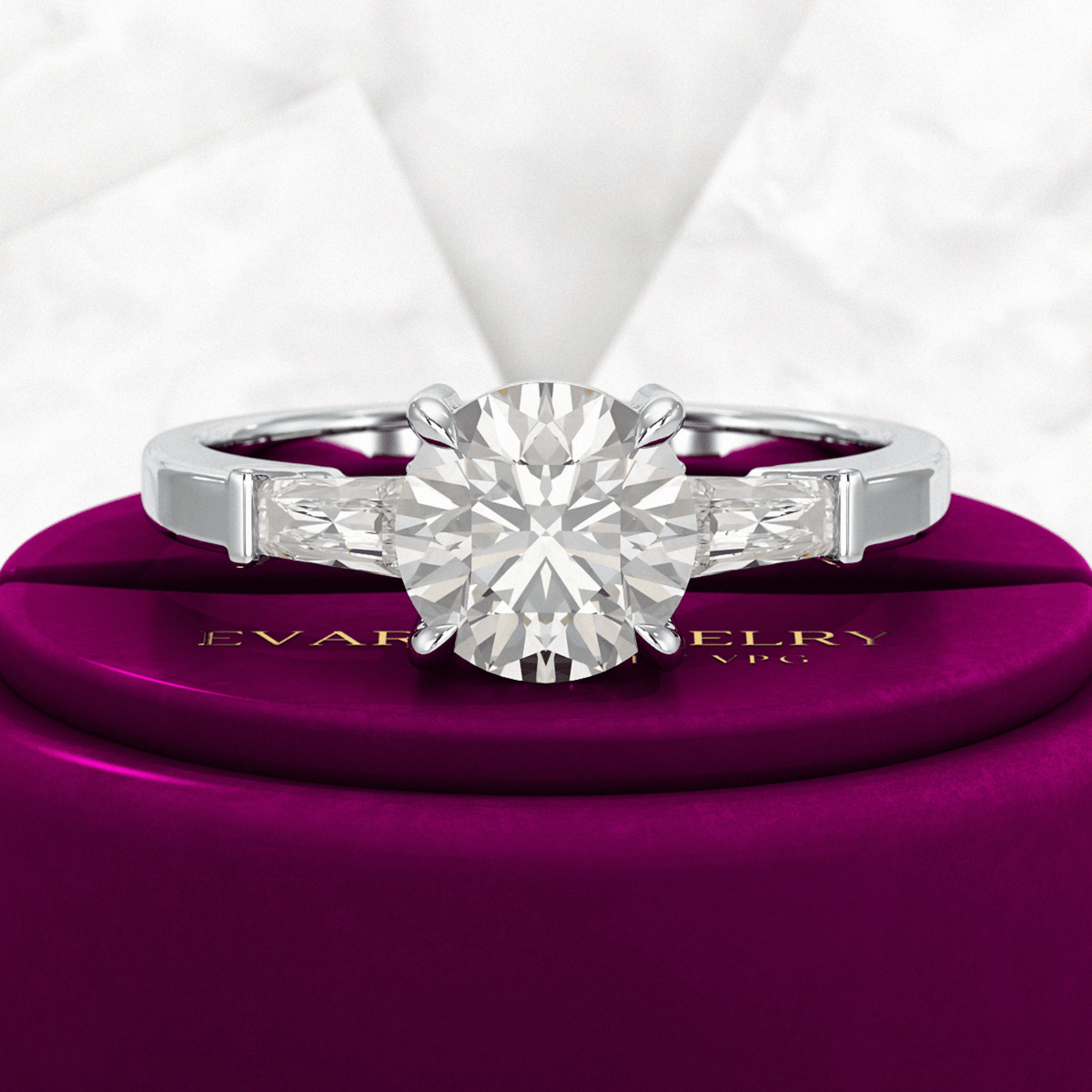 1.50 Carat Round Cut Diamond Engagement Ring - Evara Jewelry LLC