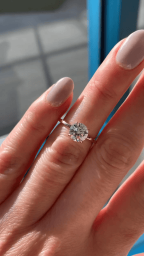 1.50 Carat Round Cut Hidden Halo Minimalist Engagement Ring - Evara Jewelry LLC