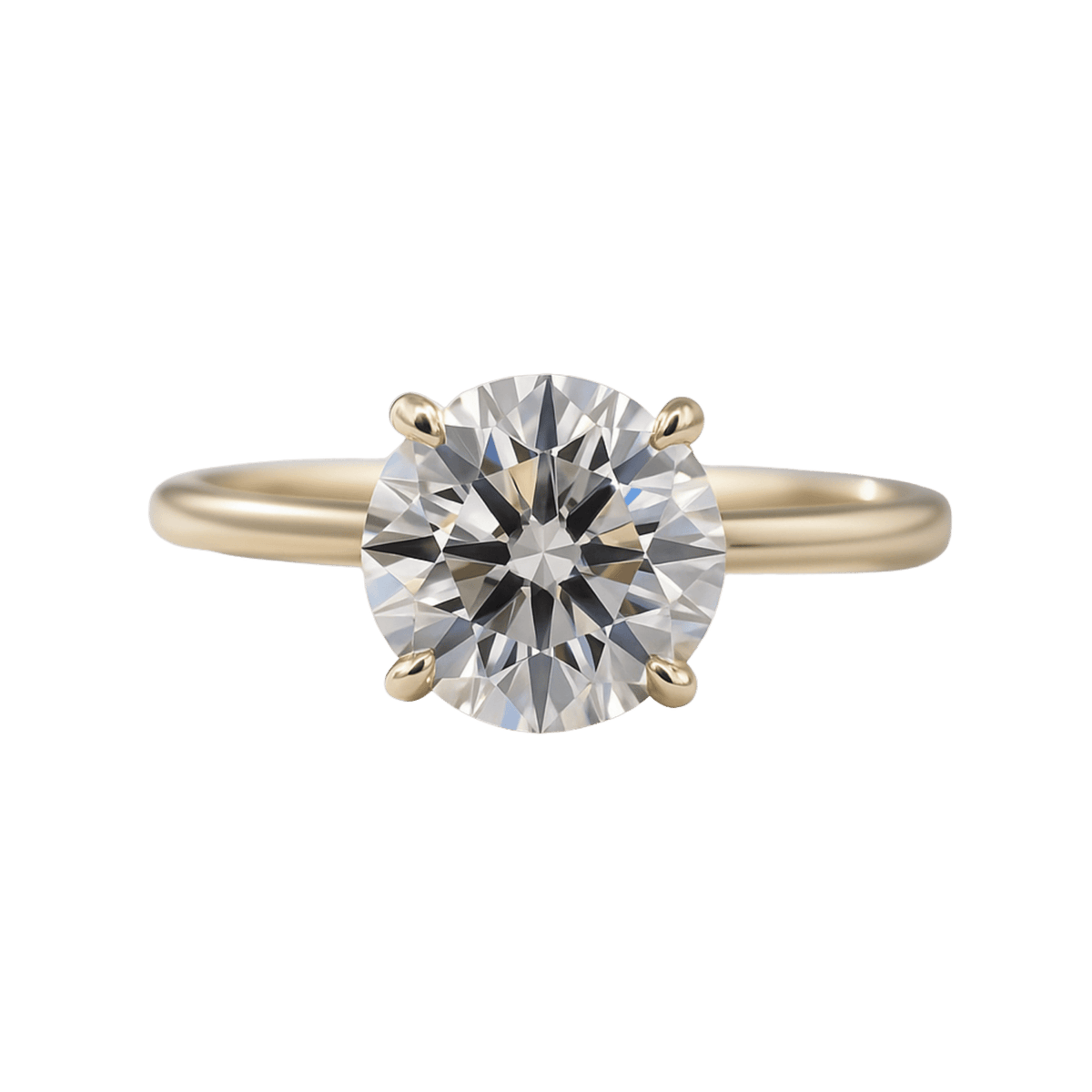 1.50 Carat Round Cut Hidden Halo Minimalist Engagement Ring - Evara Jewelry LLC