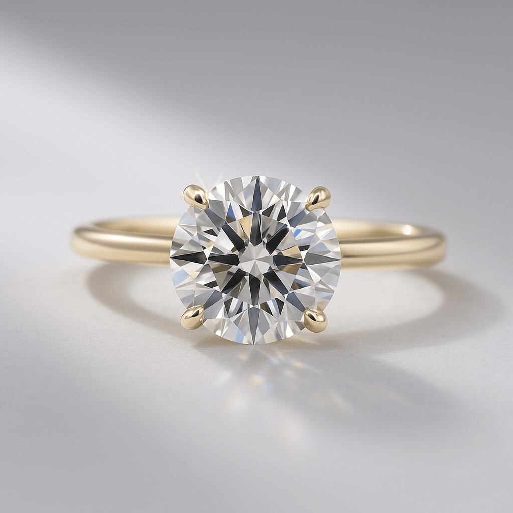 1.50 Carat Round Cut Hidden Halo Minimalist Engagement Ring - Evara Jewelry LLC