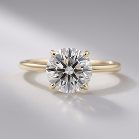 1.50 Carat Round Cut Hidden Halo Minimalist Engagement Ring - Evara Jewelry LLC