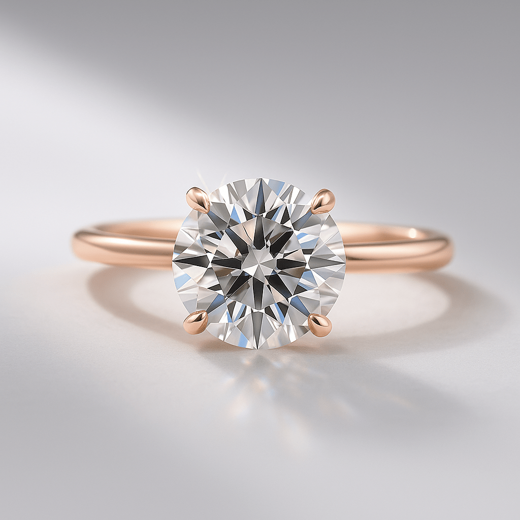 1.50 Carat Round Cut Hidden Halo Minimalist Engagement Ring - Evara Jewelry LLC