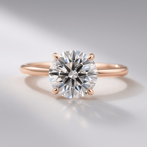 1.50 Carat Round Cut Hidden Halo Minimalist Engagement Ring - Evara Jewelry LLC