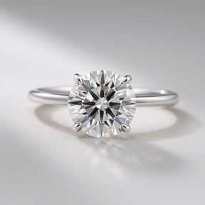1.50 Carat Round Cut Hidden Halo Minimalist Engagement Ring - Evara Jewelry LLC