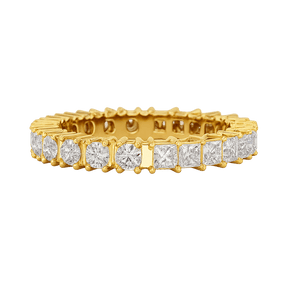 1.64 Carats Princess Cut & Round Cut Lab Grown Diamond 50 - 50 Eternity Band - Evara Jewelry LLC