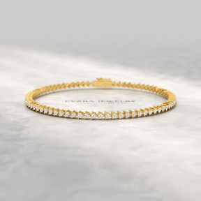 1.70 Carats Three Prongs Dainty Diamond Tennis Bracelet - Evara Jewelry LLC