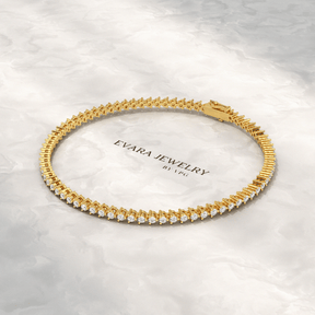 1.70 Carats Three Prongs Dainty Diamond Tennis Bracelet - Evara Jewelry LLC