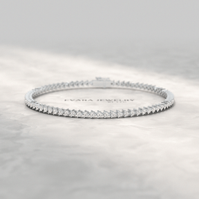 1.70 Carats Three Prongs Dainty Diamond Tennis Bracelet - Evara Jewelry LLC