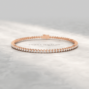 1.70 Carats Three Prongs Dainty Diamond Tennis Bracelet - Evara Jewelry LLC