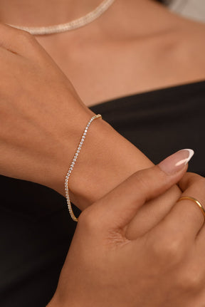 1.72 Carat 14K Gold Dainty Diamond Tennis Bracelet - Evara Jewelry LLC