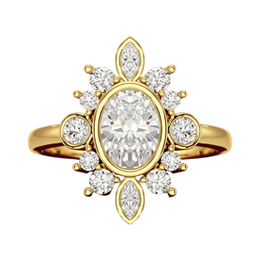 1.72 TCW Oval Diamond Art Deco Wedding Ring - Evara Jewelry LLC