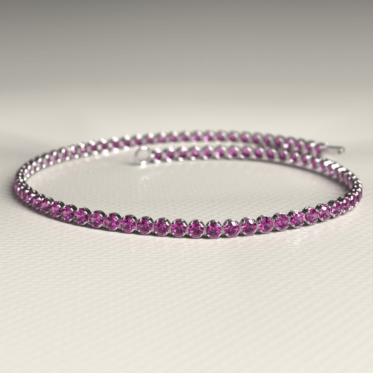 1.98 Carats Rhodolite Garnet Tennis Bracelet in 14K/18K Rose Gold - Evara Jewelry LLC