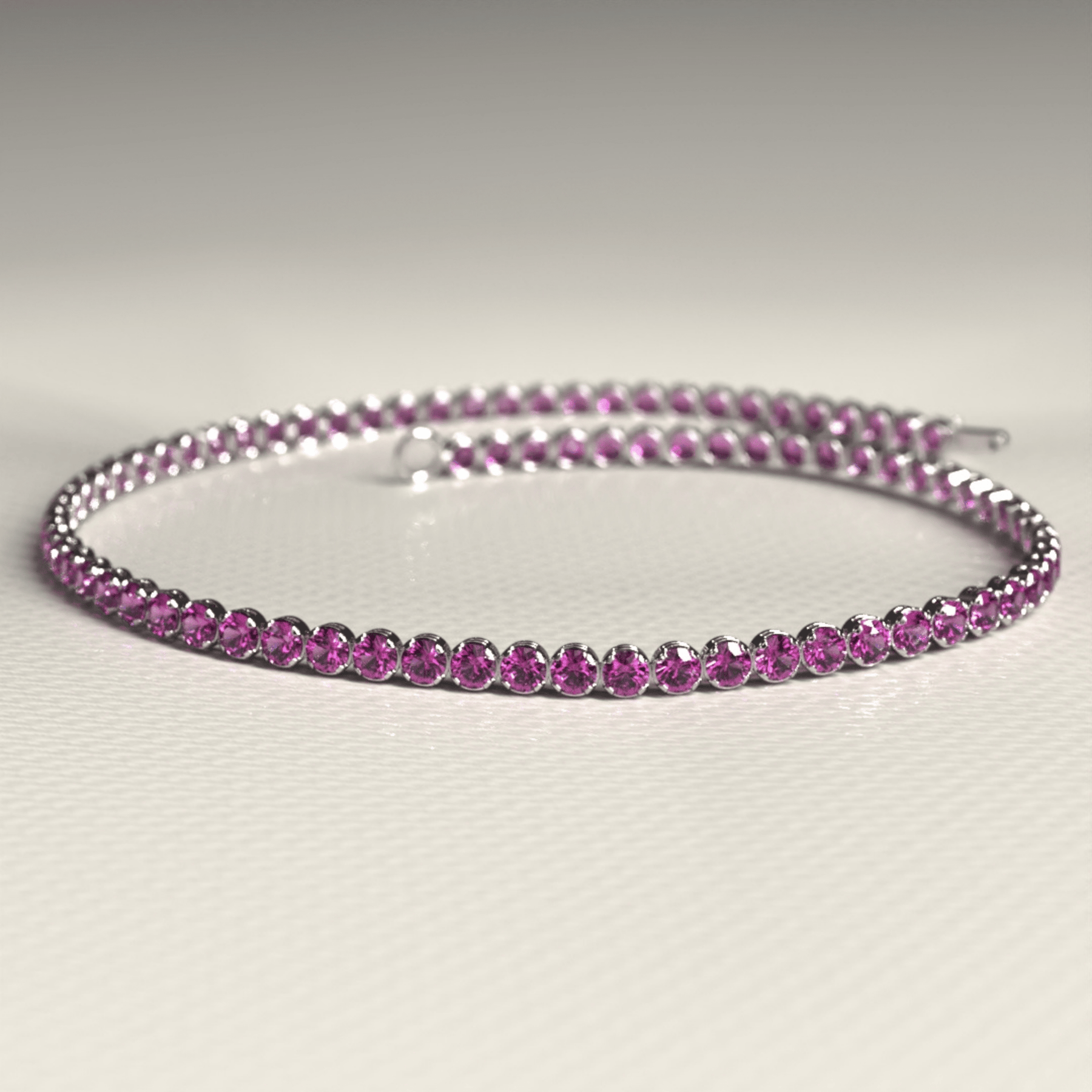 1.98 Carats Rhodolite Garnet Tennis Bracelet in 14K/18K Rose Gold - Evara Jewelry LLC
