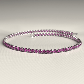 1.98 Carats Rhodolite Garnet Tennis Bracelet in 14K/18K Rose Gold - Evara Jewelry LLC